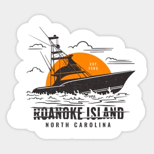 Vintage Anchor and Rope for Traveling to Roanoke Island, North Carolina Sticker